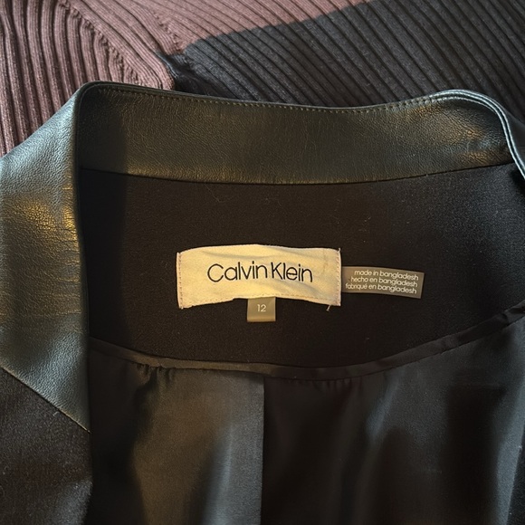 Calvin Klein blazer with leather trim - Picture 5 of 7